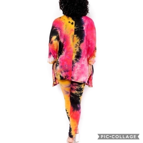 Diva Plus 2 Piece Tied Dyed Top & Leggings - Picture 3 of 3
